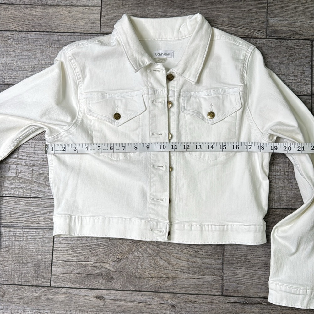 Calvin Klein Collection White Denim Jacket - Picture 3 of 7